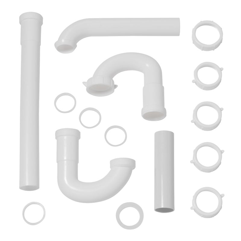 Plumb Craft Waxman PlumbCraft 15-Piece Complete Bathroom Sink Drain Repair Kit 7027110N, Various Bathroom Sink Drain Pipes for Repairs to Problem Areas, Bathroom Sink Drain Assembly for Multiple Sink Pipe Options - Image 1